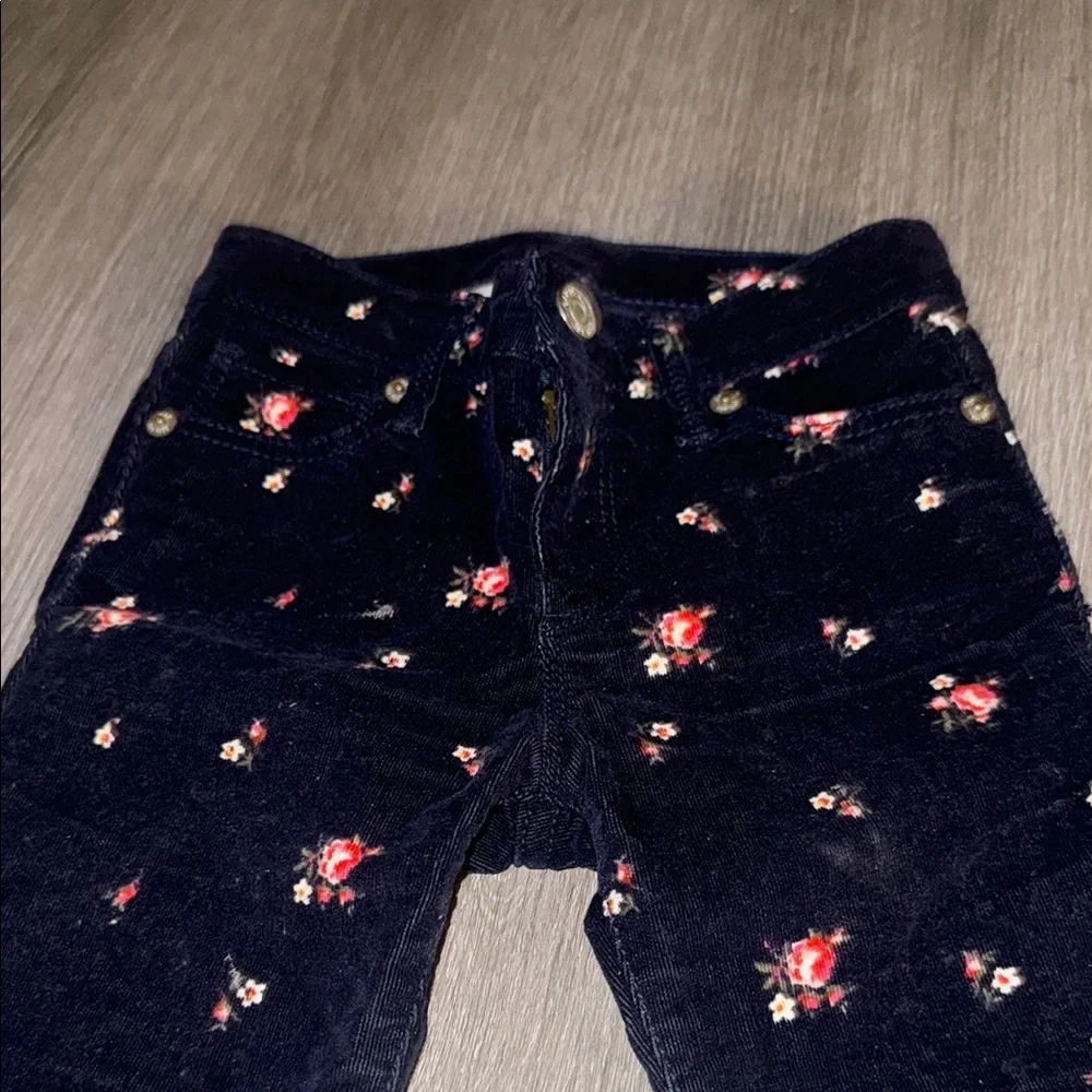 GAP Kids Pajama Bottoms - Navy with Red Floral
